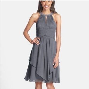 New w tags Embellished Halter Dress Chiffon ELIZA J